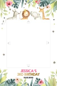 Photo Frame Safari Party Animals Girl design preview