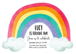 Birthday Invitation Rainbow design preview