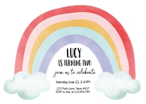 Birthday Invitation Rainbow Pastel design preview