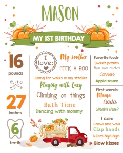 Milestones Poster Pumpkin Truck Red design preview