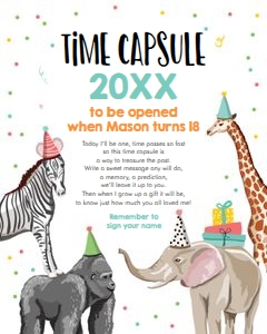 Time Capsule Party Animals Boy design preview