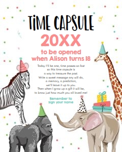 Time Capsule Party Animals Girl design preview