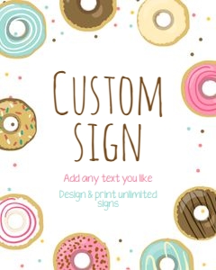 Donut Custom Editable Sign White design preview