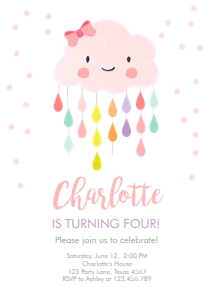 Birthday Invitation Cloud Pink design preview