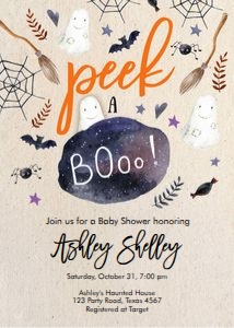 Baby Shower Invitation Peek a Boo design preview