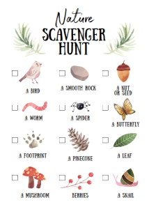 Nature Scavenger Hunt Game: Nature Scavenger Hunt Game