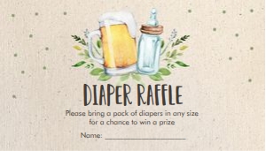 Diaper Raffle Ticket Brewing Brown design preview