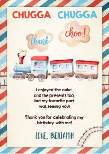 Thank You Card Vintage Train design preview