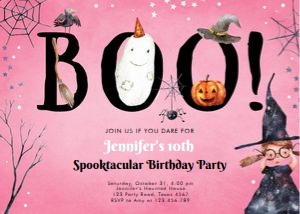 Birthday Invitation Halloween Boo Girl design preview