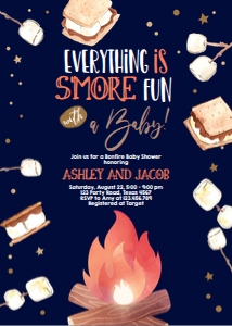 Baby Shower Invitation Smore Fun Blue design preview