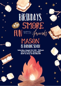 Birthday Invitation Smore Fun Blue design preview