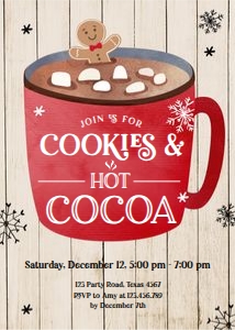 Cookies and Cocoa Invitation V3 design preview
