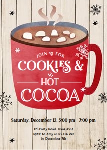 Cookies and Cocoa Invitation V3 Steam design preview