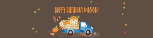 Water Bottle Labels Pumpkin Truck Blue Brown design preview