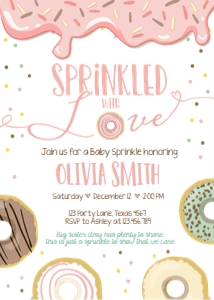 Baby Shower Donut and Diapers Sprinkled with Love Pastel Pink design preview