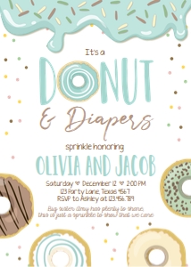 Baby Shower Donut and Diapers Sprinkle Pastel Blue design preview
