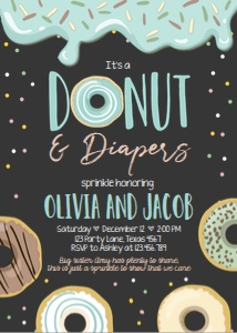 Baby Shower Donut and Diapers Sprinkle Pastel Blue Chalk design preview