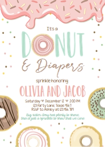 Baby Shower Donut and Diapers Sprinkle Pastel Pink design preview