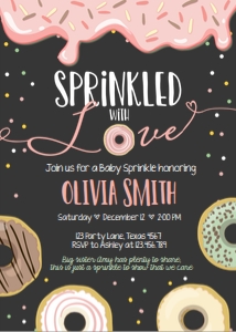 Baby Shower Donut and Diapers Sprinkled with Love Pastel Pink Chalk design preview