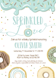 Baby Shower Donut and Diapers Sprinkled with Love Pastel Blue design preview