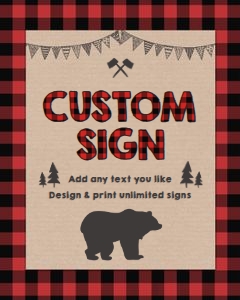 Editable Custom Sign Lumberjack design preview
