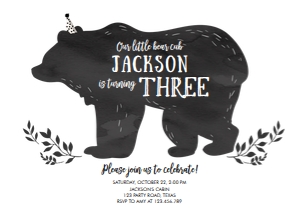 Bear Silhouette Invitation design preview
