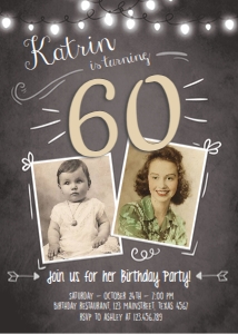 Birthday Invitation Adult 60 design preview