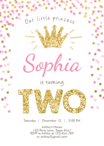 Birthday Invitation Princess Two design preview