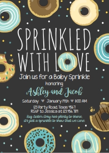 Donut Sprinkle Invitation Blue Chalk design preview