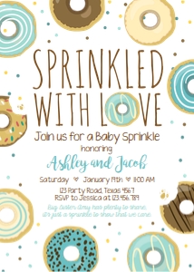Donut Sprinkle Invitation Blue design preview