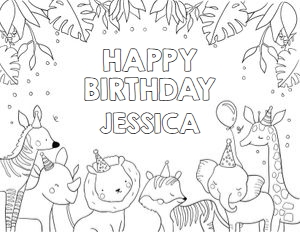 Coloring Page Safari Animals design preview