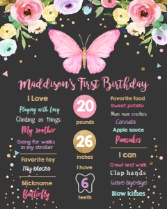 Milestones Poster Butterfly Black design preview