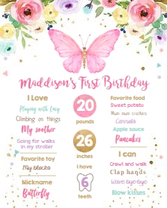 Milestones Poster Butterfly White design preview
