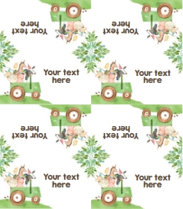 Food Labels Farm Tractor Green design preview