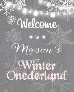 Welcome Sign Winter Onederland Pink design preview