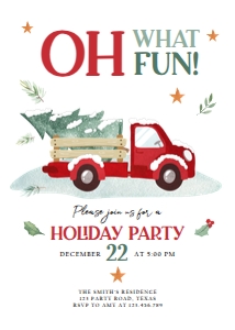 Holiday Invitation Truck design preview
