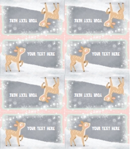 Food Labels Winter Deer Pink design preview