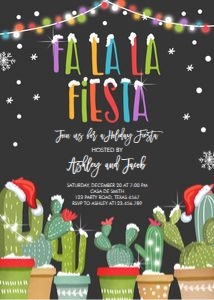Fa La La Fiesta Invitation Black design preview