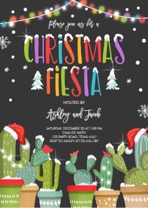 Christmas Fiesta Invitation Black design preview