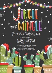 Jingle Mingle Fiesta Invitation Black design preview