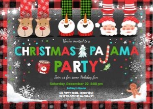 Christmas Pajama Party Invitation design preview