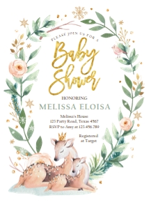 Baby Shower Invitation Winter Deer design preview