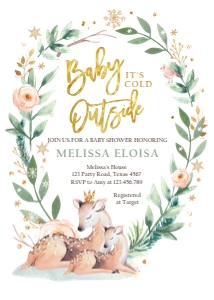 Baby its Cold Outside Invitation Deer design preview