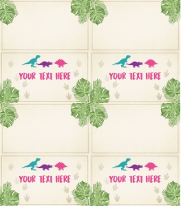 Food labels Dinosaur Girl 0043 design preview