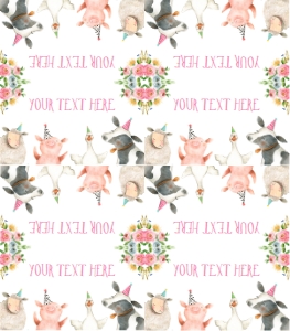Food Labels Farm Animals Girl design preview