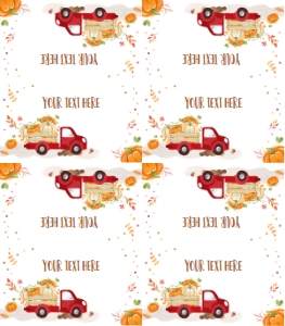 Food Labels Pumpkin Truck Red design preview