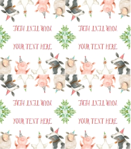 Food Labels Farm Animals Boy design preview