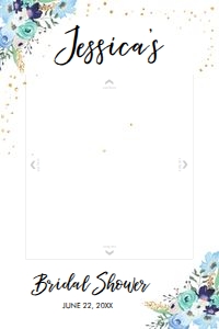 Photo Booth Frame Travel Floral Blue design preview