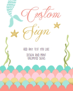 Custom Editable Sign Mermaid Coral design preview