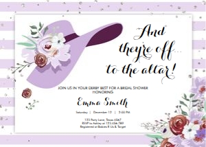 Bridal Shower Invitation Derby Purple design preview